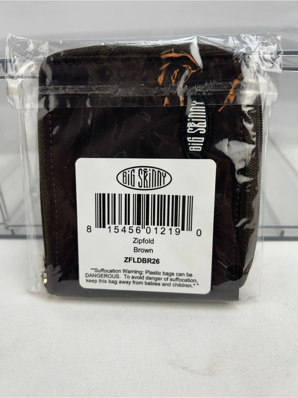 Big Skinny Brown Zip Wallet